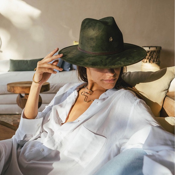 Olive Green Wide Brim Hat - Picture 8 of 8